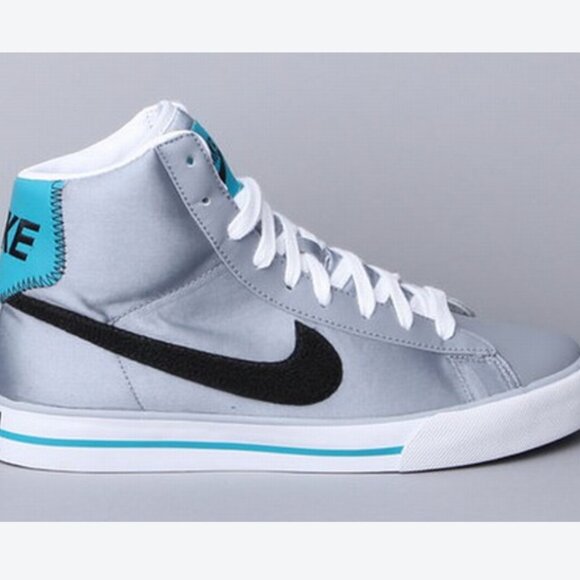Nike Blazer High Top Sneakers in Silver Gray and Blue Women's 8 - Picture 8 of 8